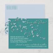 Floral Vine Save the Date Briefkaart (Voorkant / Achterkant)