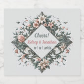 Floral Vine Sparkling Wijnetiket (Enkel label)