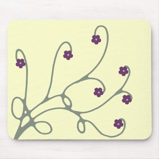 Floral Vine Swirl mousepad Muismat (Voorkant)