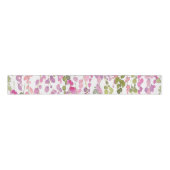 Floral Vine Watercolor Art Beautiful Pink Green Grosgrain Lint (Voorkant)