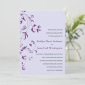 Floral Vine Wedding Invitations Kaart (Staand voorkant)