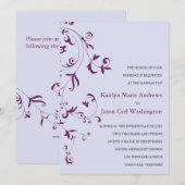 Floral Vine Wedding Invitations Kaart (Voorkant / Achterkant)