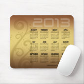 Floral Vines 2013 Calendar Mousepad Gold Muismat (Met muis)