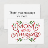 Floral Vines Boarder Mom je bent geweldig Bedankkaart (Voorkant / Achterkant)
