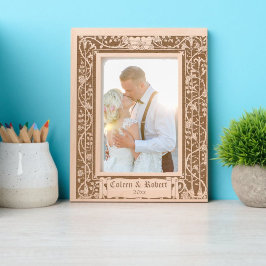 Floral Vines Entwining 2 Hearts beroemd gemaakt do Gegraveerde Lijstjes