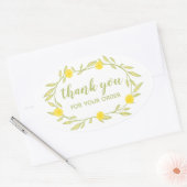 Floral Vines krans BEDANKT voor de bestelling Chiq Ovale Sticker (Envelop)