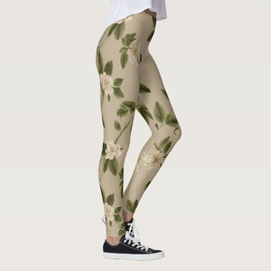 Floral Vines Pattern – Elegant Twisting Botanical  Leggings (Rechts)