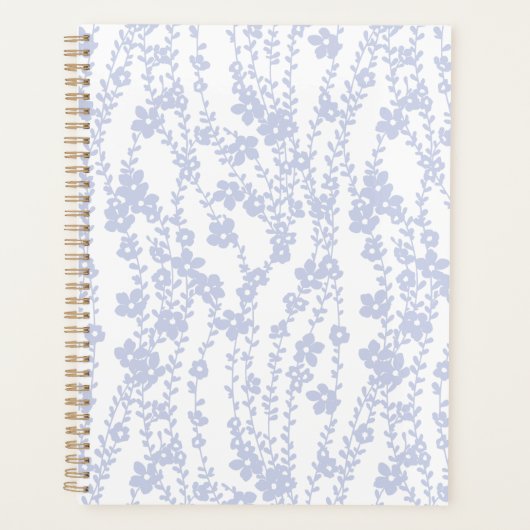 Floral Vines (White - Periwinkle) Planner (Voorkant)