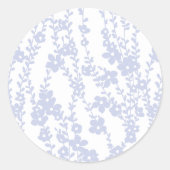 Floral Vines (White - Periwinkle) Ronde Sticker (Voorkant)