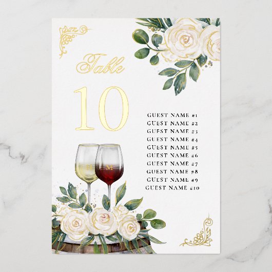 Floral Vineyard Trouwtafel Zitting Grafiek Kaarten (Voorkant)