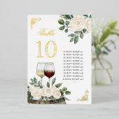 Floral Vineyard Trouwtafel Zitting Grafiek Kaarten (Staand Voorkant)