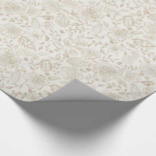 Floral Vintage Christmas wrapping Cadeaupapier (Hoek)