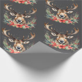 Floral Vintage Kerstrendier Cadeaupapier (Hoek)