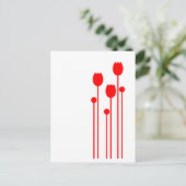 Floral Vintage rot red Briefkaart (Staand voorkant)