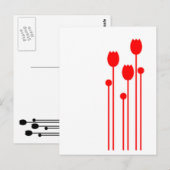 Floral Vintage rot red Briefkaart (Voorkant / Achterkant)