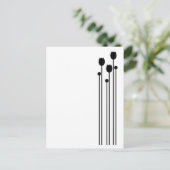 Floral Vintage schwarz Briefkaart (Staand voorkant)