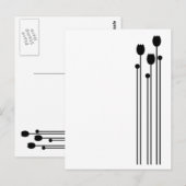 Floral Vintage schwarz Briefkaart (Voorkant / Achterkant)