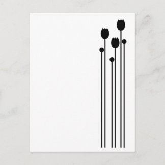 Floral Vintage schwarz Briefkaart