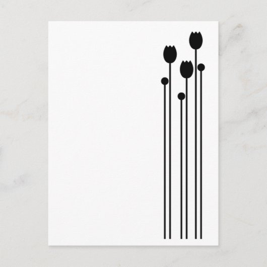 Floral Vintage schwarz Briefkaart (Voorkant)