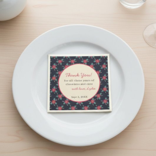 Floral Vintage Thank You Servet