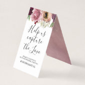 Floral Vintage Trouwfoto's Hashtag Kaart (Voorkant)