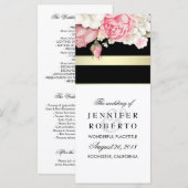 Floral Vintage Trouwprogramma Programmakaart (Voorkant / Achterkant)