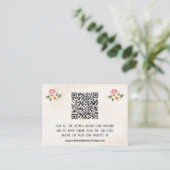 Floral Vinyl Record QR Code Bruiloft Informatiekaartje (Staand voorkant)