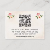 Floral Vinyl Record QR Code Bruiloft Informatiekaartje (Voorkant)