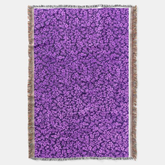  Floral Violet Amethyst Paars Afghaans Deken (Voorkant Verticaal)