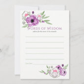 Floral Violet and Sage Baby shower Mam Advice Kaart (Voorkant)
