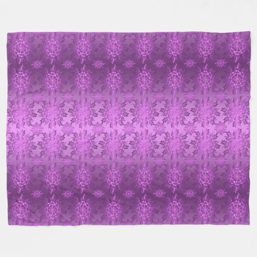 Floral Violet Design Retro Fleece Deken (Voorkant (Horizontaal))