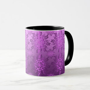 Floral Violet Design Retro Mok