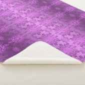 Floral Violet Design Retro Sherpa Deken (3/4)