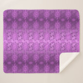 Floral Violet Design Retro Sherpa Deken (Voorkant (horizontaal))