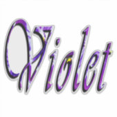 Floral Violet Girls Name Logo, Sticker (Voorkant)