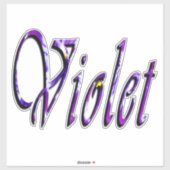 Floral Violet Girls Name Logo, Sticker (Vel)