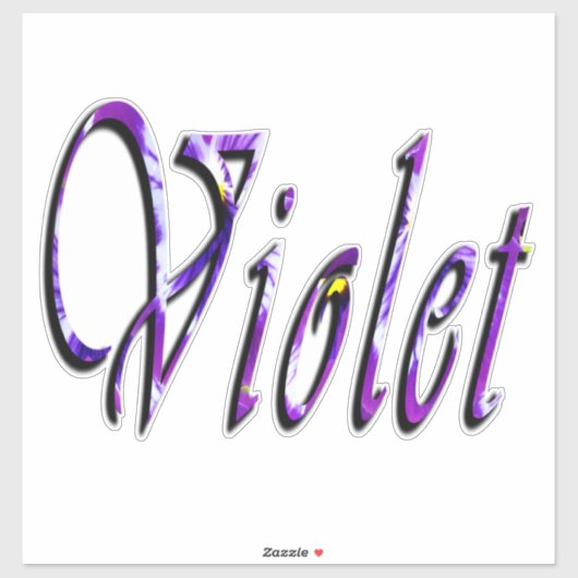 Floral Violet Girls Name Logo, Sticker (Vel)