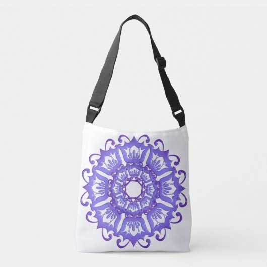 Floral violet mandala. crossbody tas (Voorkant)