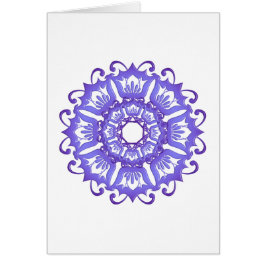 Floral violet mandala. Greeting.