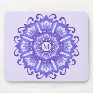 Floral violet mandala. Monogram. Muismat