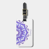 Floral violet mandala.Naam. Bagagelabel (Voorkant verticaal)