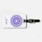 Floral violet mandala.Naam. Bagagelabel (Voorkant horizontaal)