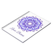 Floral violet mandala. Naam. Notitieboek (Linkerzijde)