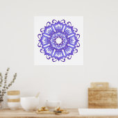 Floral violet mandala. poster (Keuken)