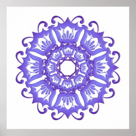 Floral violet mandala. poster