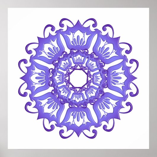Floral violet mandala. poster (Voorkant)