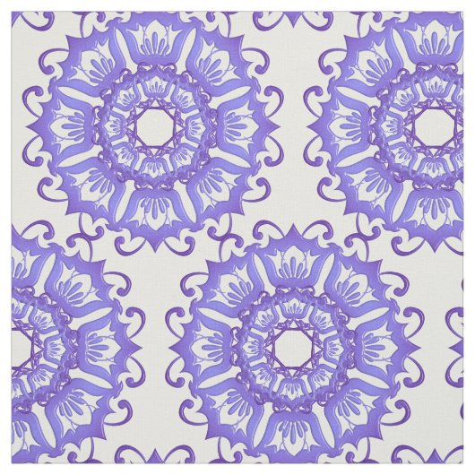 Floral violet mandala. stof (Swatch)