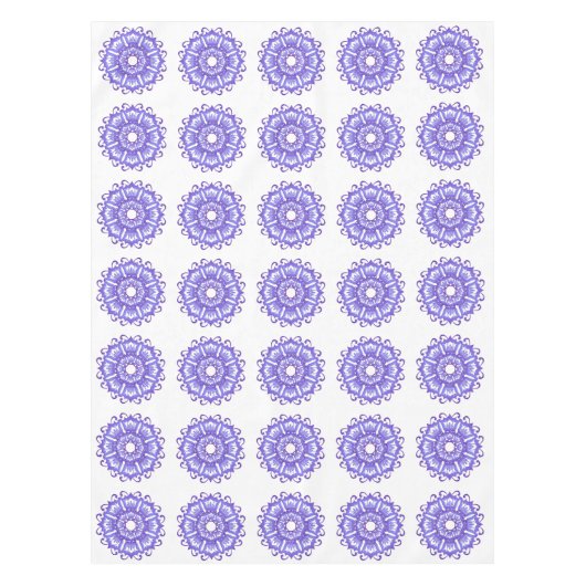 Floral violet mandala. tafelkleed (Voorkant)
