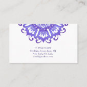 Floral violet mandala. Tekst. Visitekaartje (Achterkant)