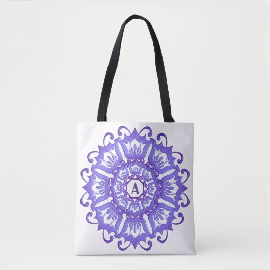Floral violet mandala. tote bag (Voorkant)